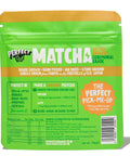 back of pack of a salted caramel matcha pouch